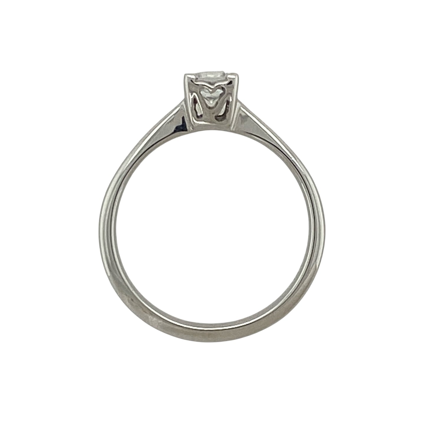 9ct White Gold & Cubic Zirconia Solitaire Ring