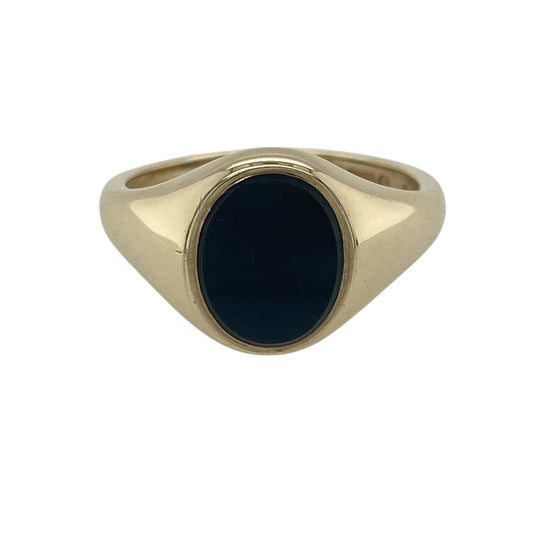 9ct Gold & Onyx Oval Signet Ring