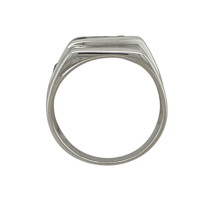 9ct White Gold & Sapphire Signet Ring