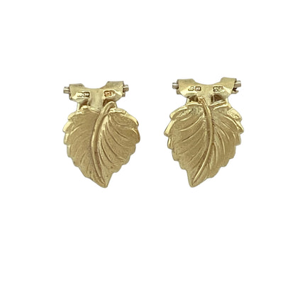 9ct Gold Leaf Clip On Earrings