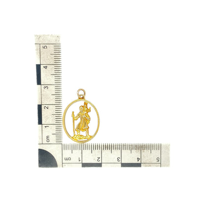 9ct Gold Open Oval St Christopher Pendant