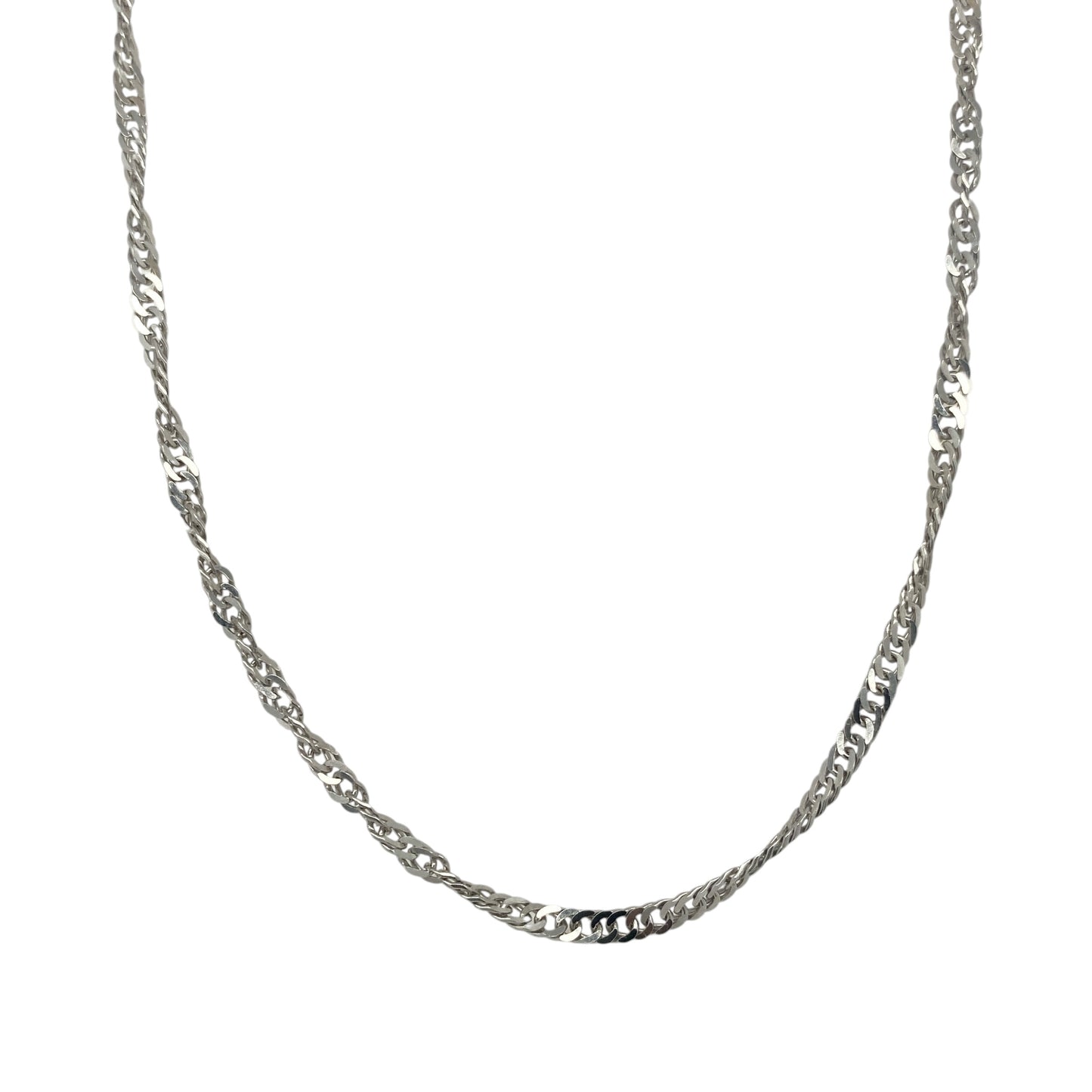 9ct White Gold 18" Singapore Chain