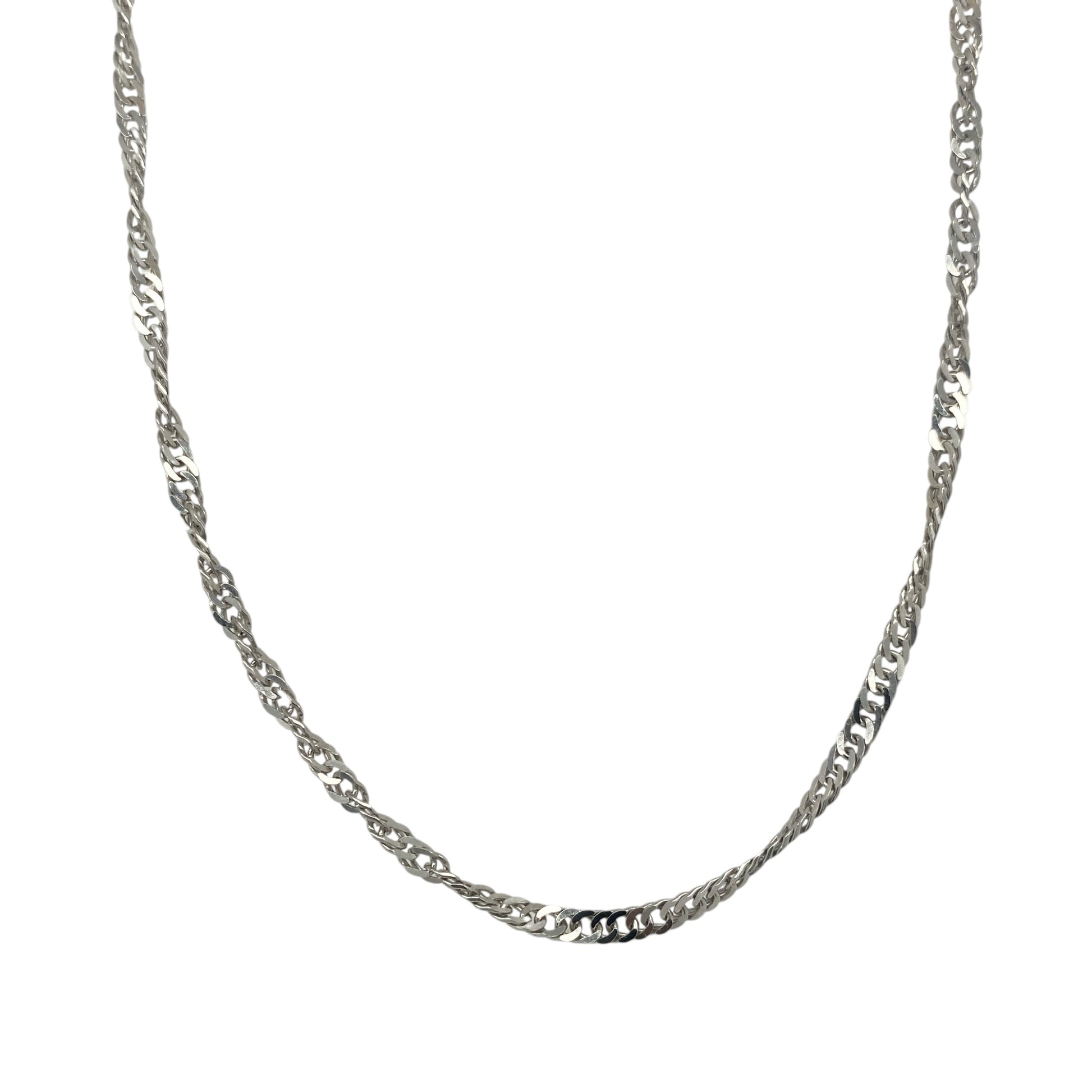 9ct White Gold 18" Singapore Chain