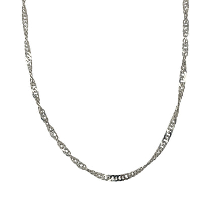 9ct White Gold 18" Singapore Chain