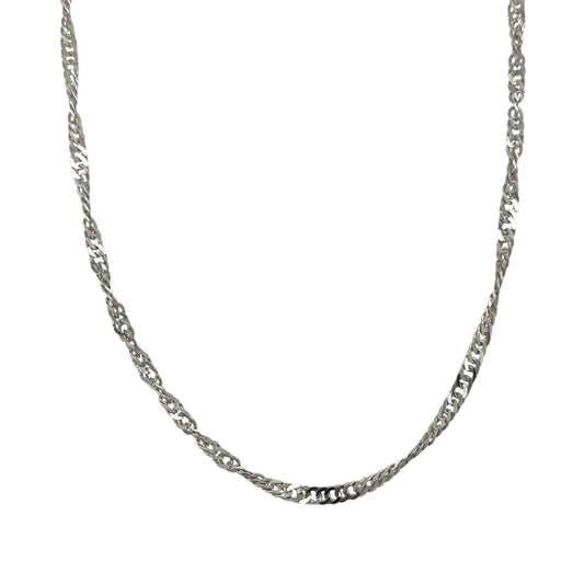 9ct White Gold 18" Singapore Chain