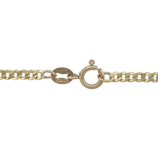 Enhance your jewellery collection with this pre-owned 9ct yellow gold curb chain necklace. Featuring a classic curb link design and versatile 20-inch length, this timeless chain is ideal for everyday wear, whether worn alone or paired with a favourite pendant.

Design: The necklace showcases the enduring curb link style, with neatly interlocking links that create a smooth and elegant appearance. Its classic design ensures it remains a versatile piece suitable for any occasion.