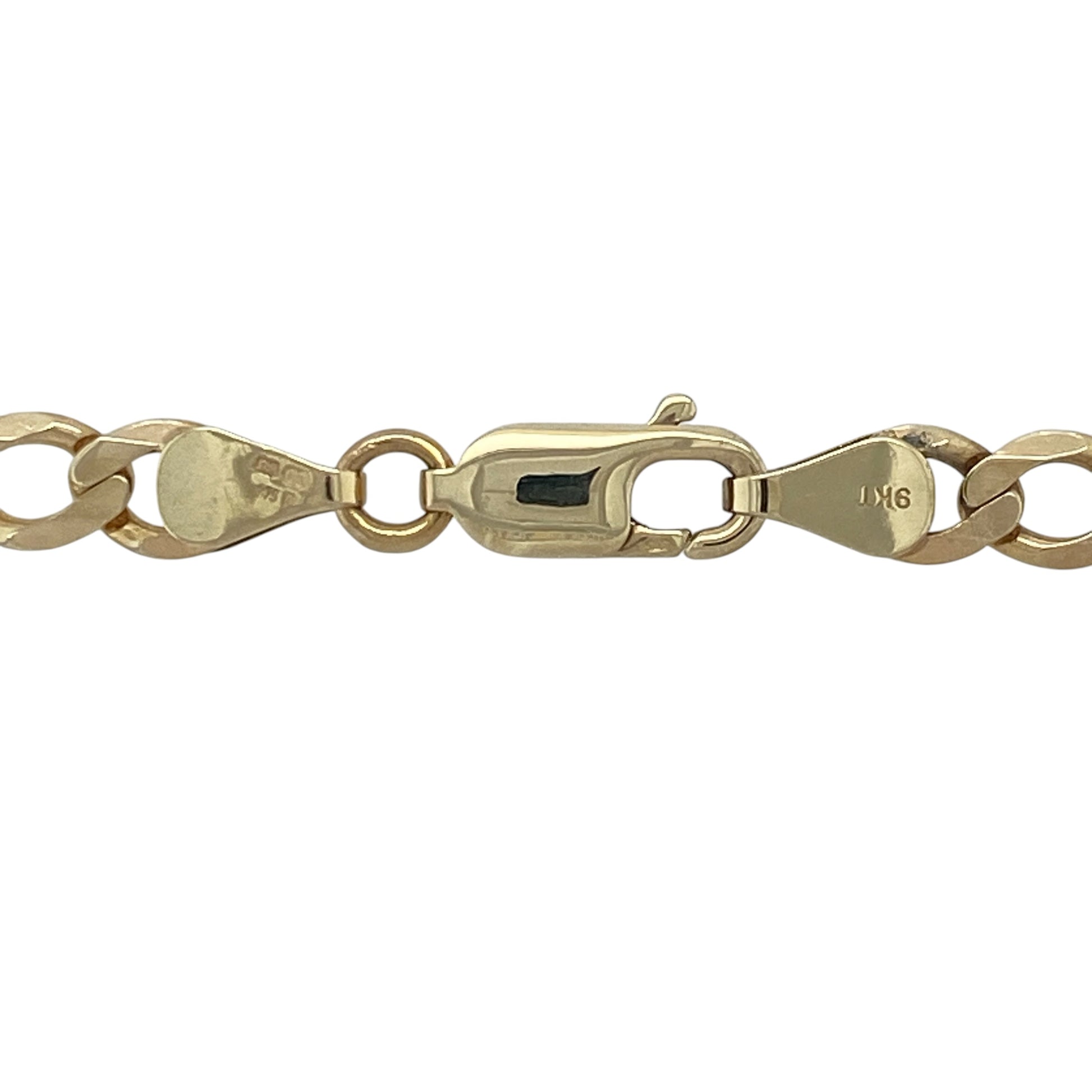 Make a bold statement with this pre-owned 9ct yellow gold curb chain necklace. Featuring substantial 6mm curb links, an impressive gold weight, and a versatile 20-inch length, this classic chain is perfect for those who appreciate timeless style with a strong presence.

Design: The necklace showcases the iconic curb link design, with broad interlocking links creating a striking and masculine appearance. Its polished finish enhances the bold profile and reflects light beautifully from every angle.