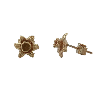 9ct Gold Daffodil Stud Earrings
