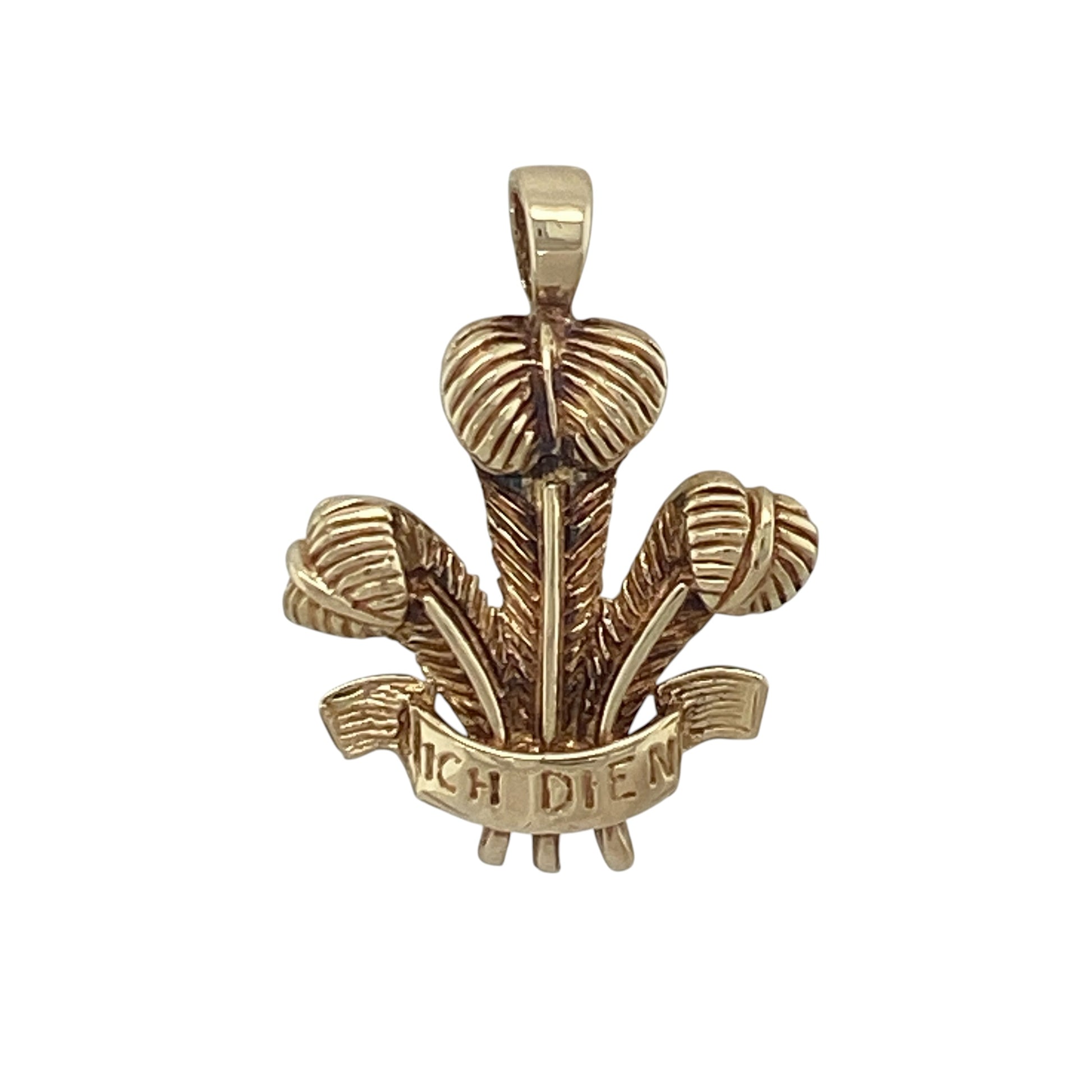 9ct Gold Welsh Three Feathers Pendant