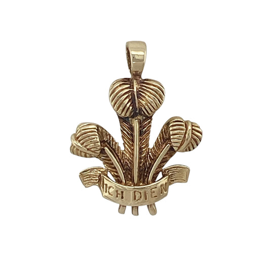 9ct Gold Welsh Three Feathers Pendant