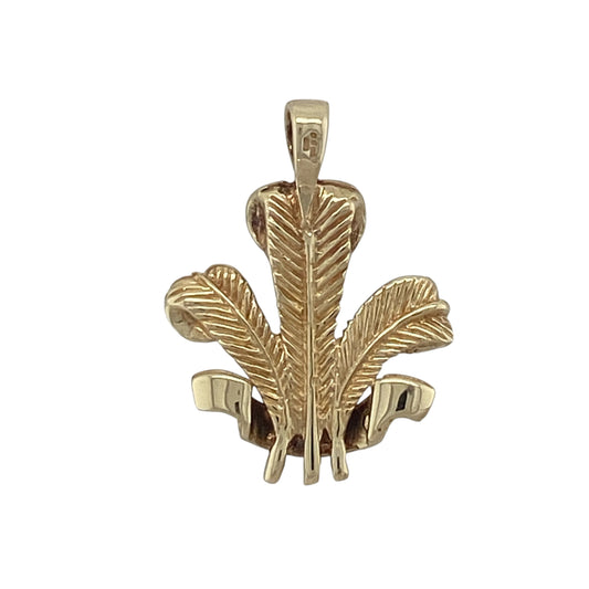 Celebrate Welsh heritage and timeless symbolism with this pre-owned 9ct yellow gold Welsh Three Feathers pendant. Featuring the iconic Prince of Wales feathers emblem, this beautifully crafted pendant combines traditional meaning with classic gold craftsmanship.

Design: The pendant showcases the distinctive Three Feathers motif, one of the most recognised symbols associated with Wales and the Prince of Wales. The elegant design creates a striking yet wearable piece, rich in heritage and tradition.