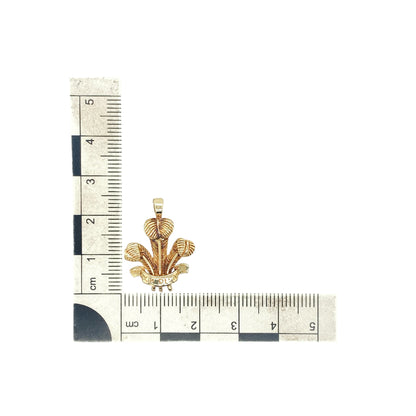 9ct Gold Welsh Three Feathers Pendant