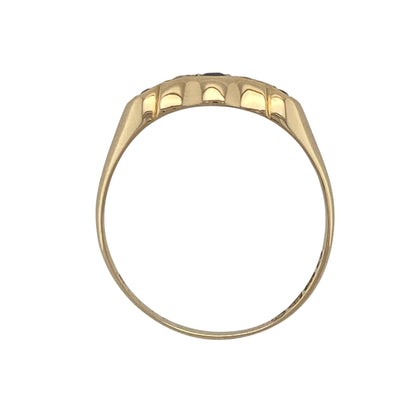 18ct Gold Diamond & Sapphire Band Ring