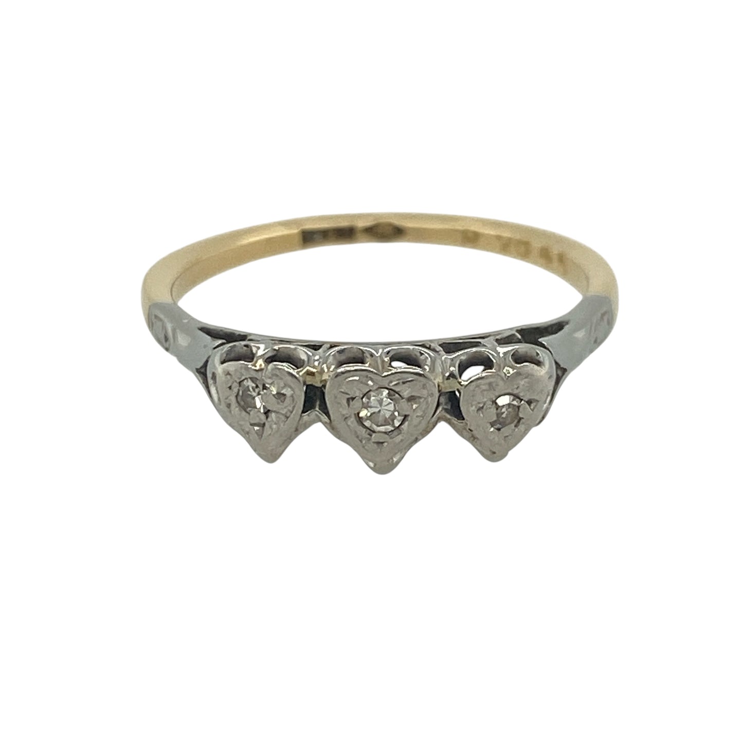 18ct Gold & Diamond Heart Trilogy Ring