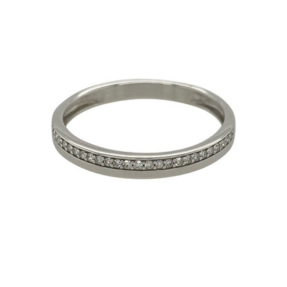 9ct White Gold & Diamond Band Ring