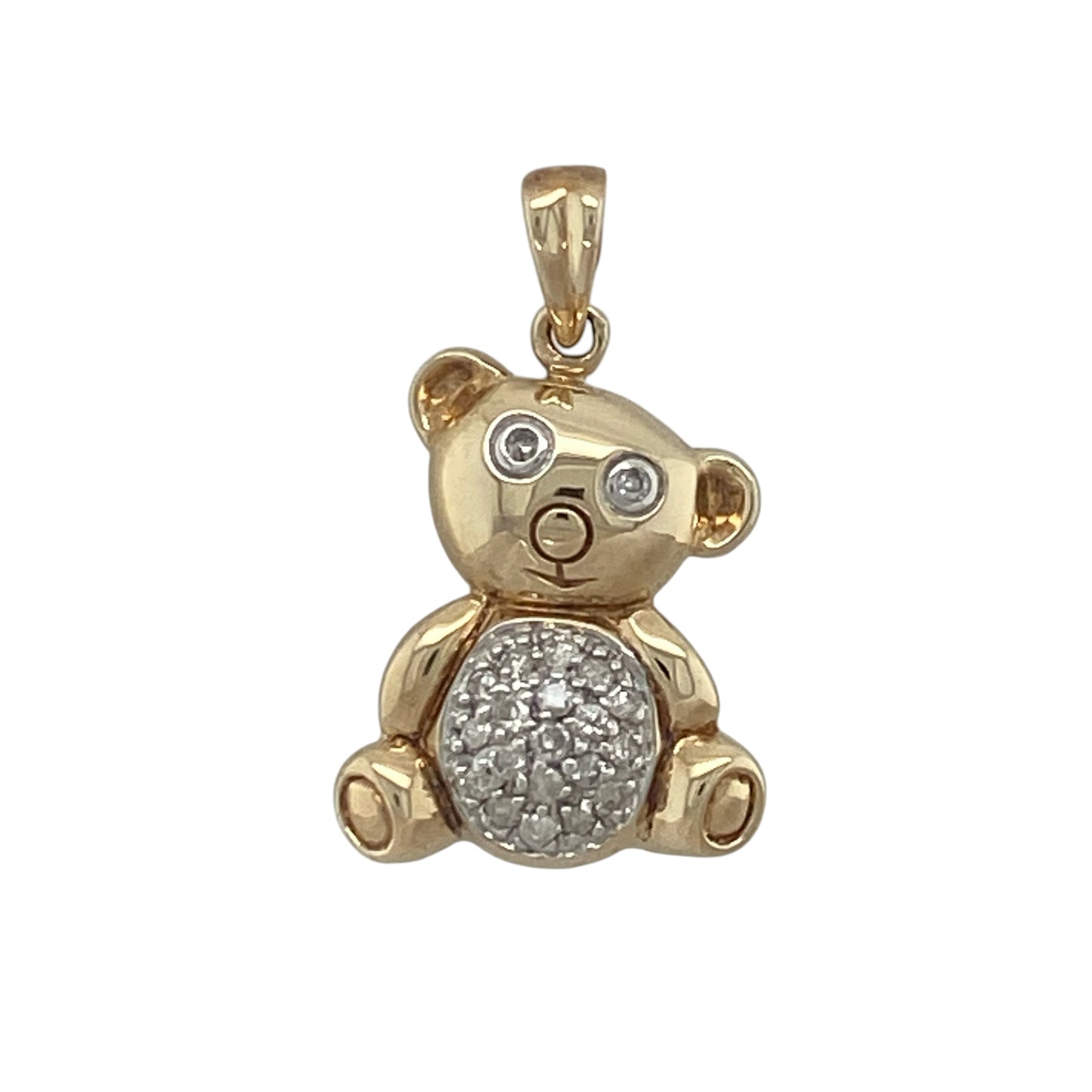 9ct Gold & Diamond Teddy Bear Pendant