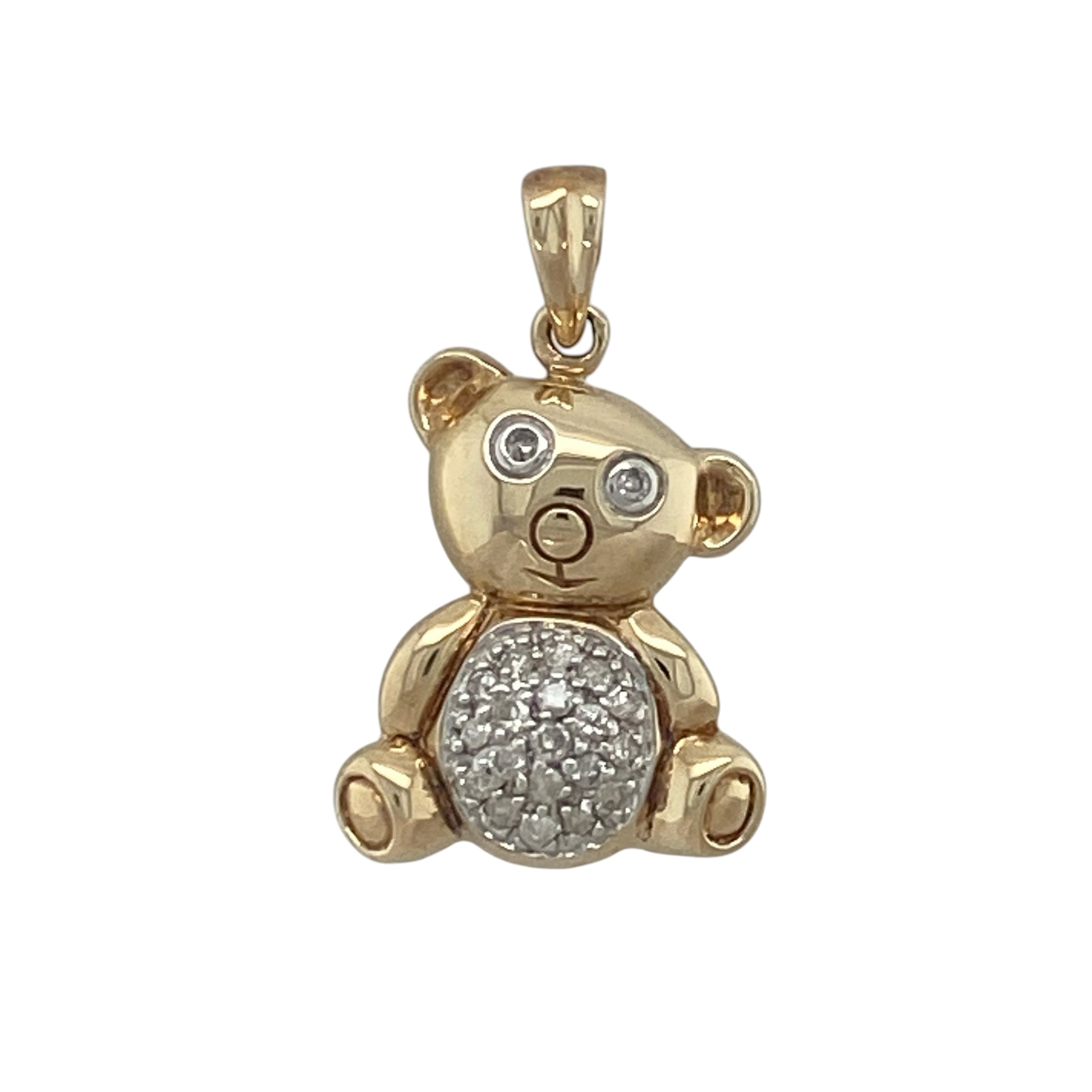 9ct Gold & Diamond Teddy Bear Pendant
