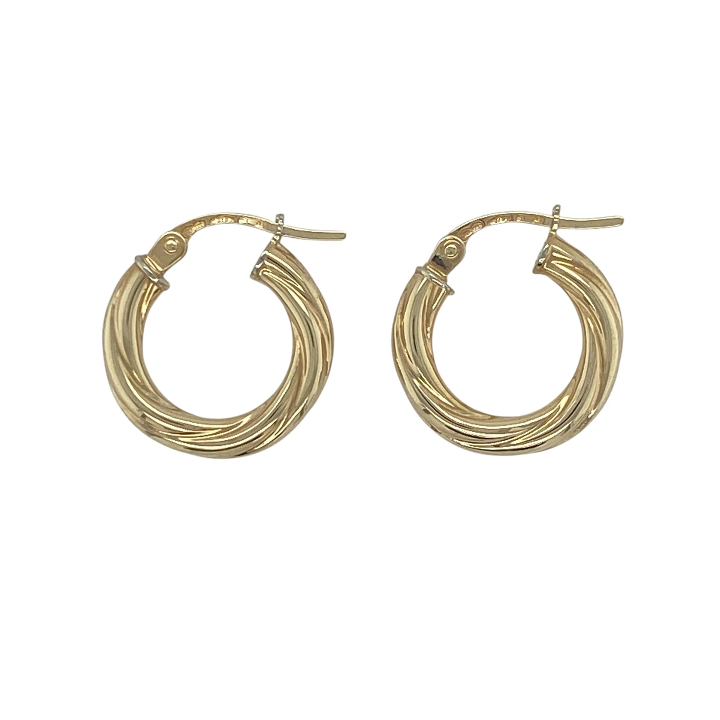 9ct Gold Twisted Hoop Creole Earrings