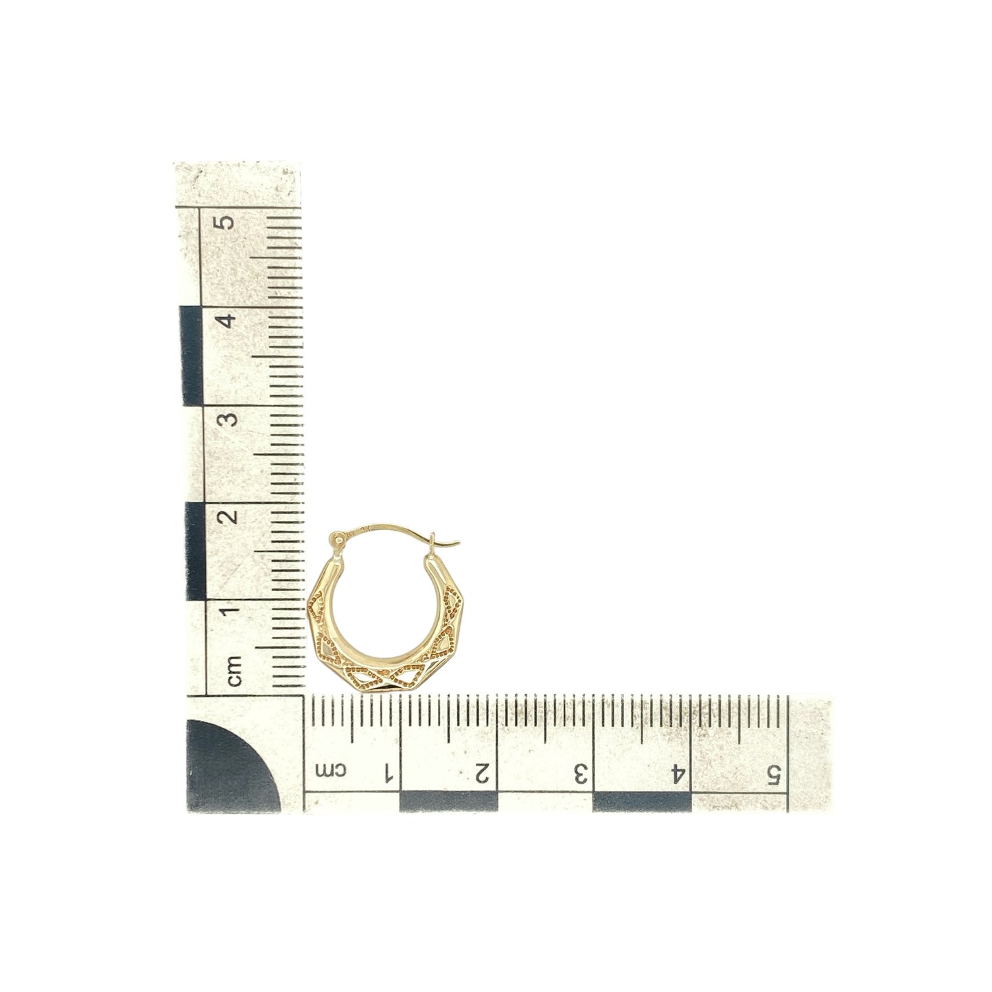 9ct Gold Patterned Creole Earrings