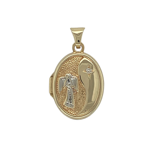 9ct Gold Angel Oval Locket