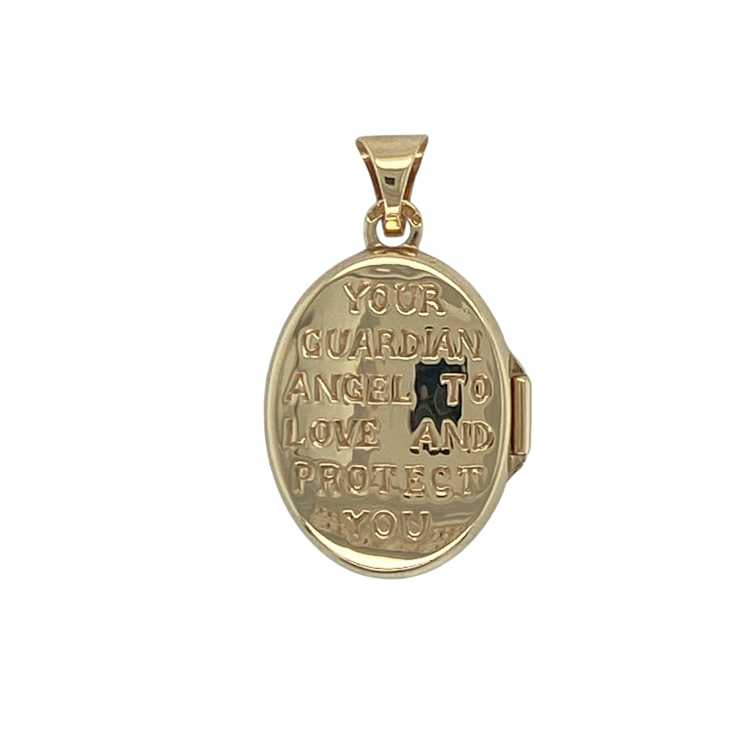 Carry a meaningful symbol of love and protection with this pre-owned 9ct yellow and white gold angel oval locket. Beautifully crafted in two-tone gold and featuring a delicate angel motif, this sentimental piece is designed to be treasured for years to come.

Design: The locket features a classic oval shape adorned with an angel design, highlighted by the attractive contrast between yellow and white gold. The elegant detailing creates a timeless keepsake suitable for everyday wear or special occasions.