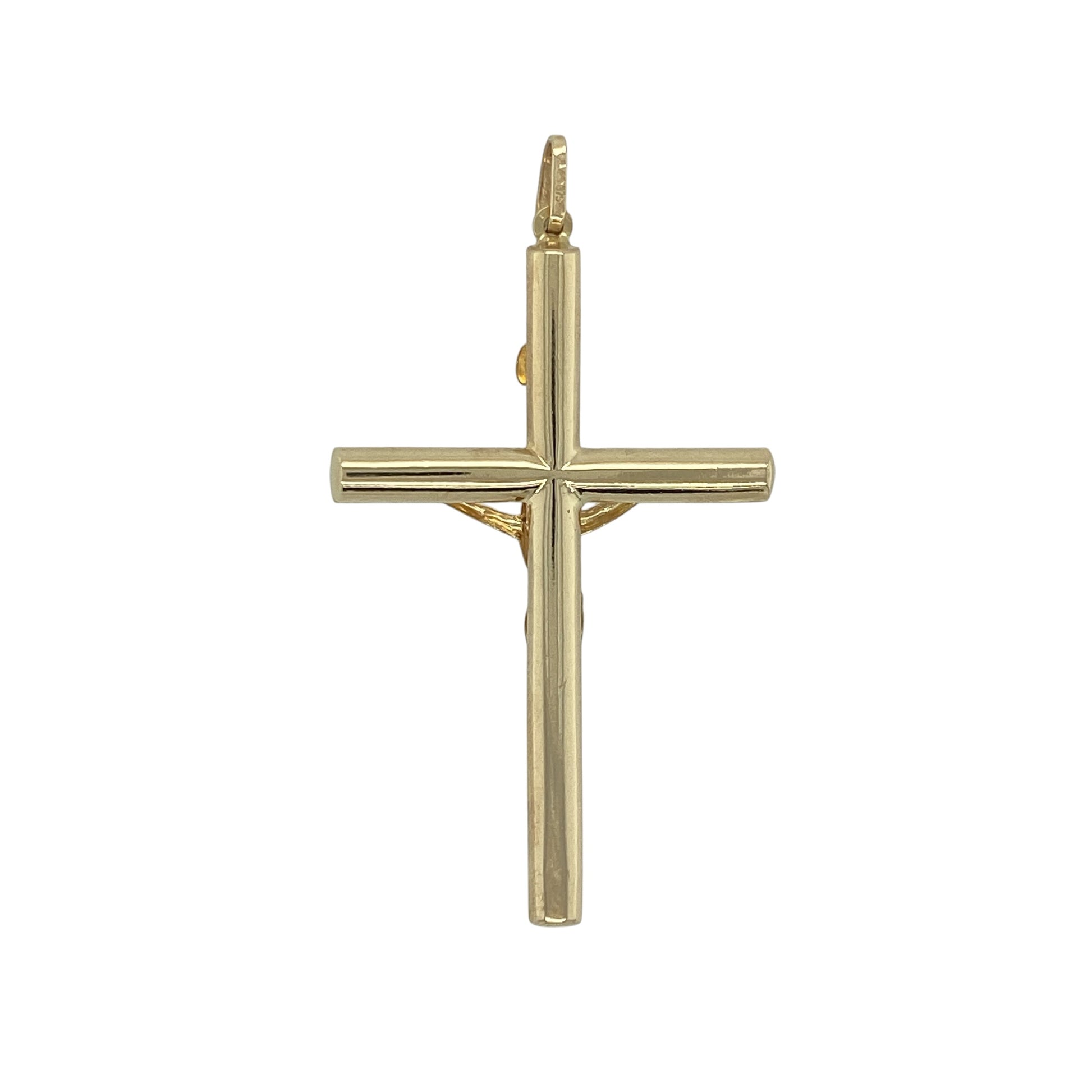 Express faith and timeless style with this pre-owned 9ct yellow gold crucifix pendant. Crafted in warm yellow gold, this classic religious symbol offers meaningful significance and enduring appeal, making it a treasured piece for everyday wear.

Design: The pendant features a traditional crucifix design, beautifully crafted with elegant proportions and timeless styling. Its classic appearance makes it suitable for both personal devotion and as a cherished jewellery piece.