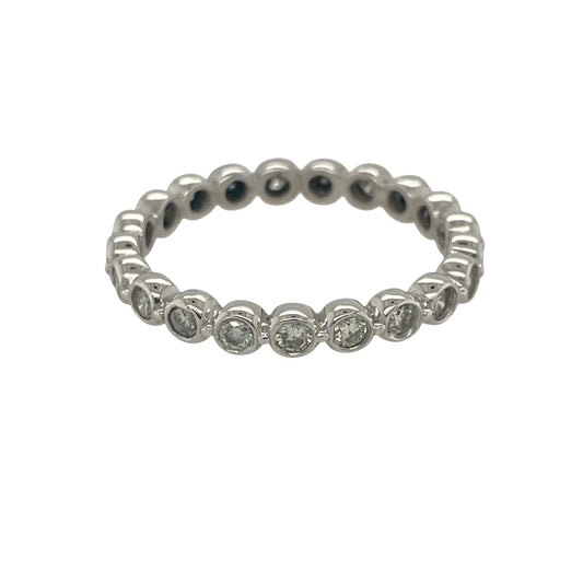 9ct White Gold & Diamond Bubble Band Ring