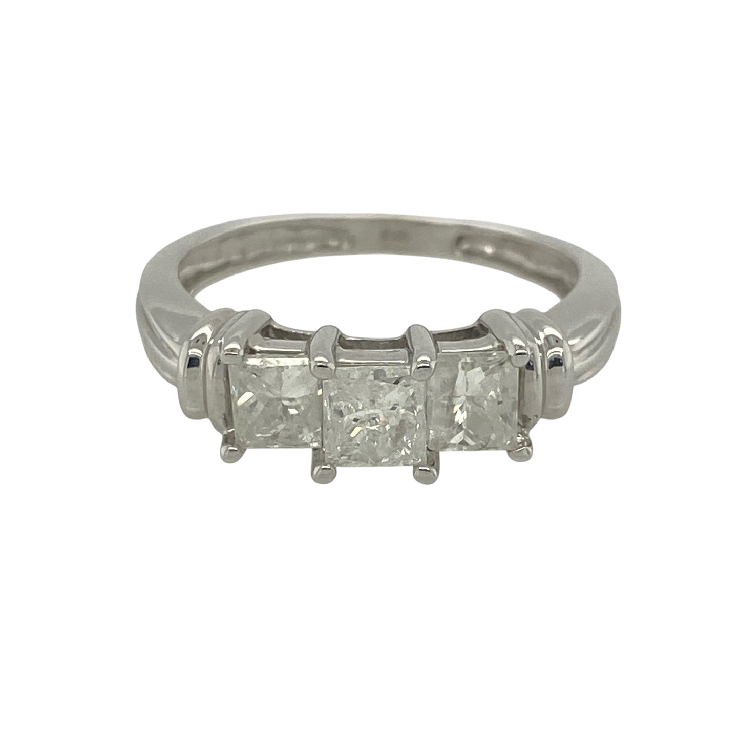 14ct White Gold & Diamond Trilogy Ring