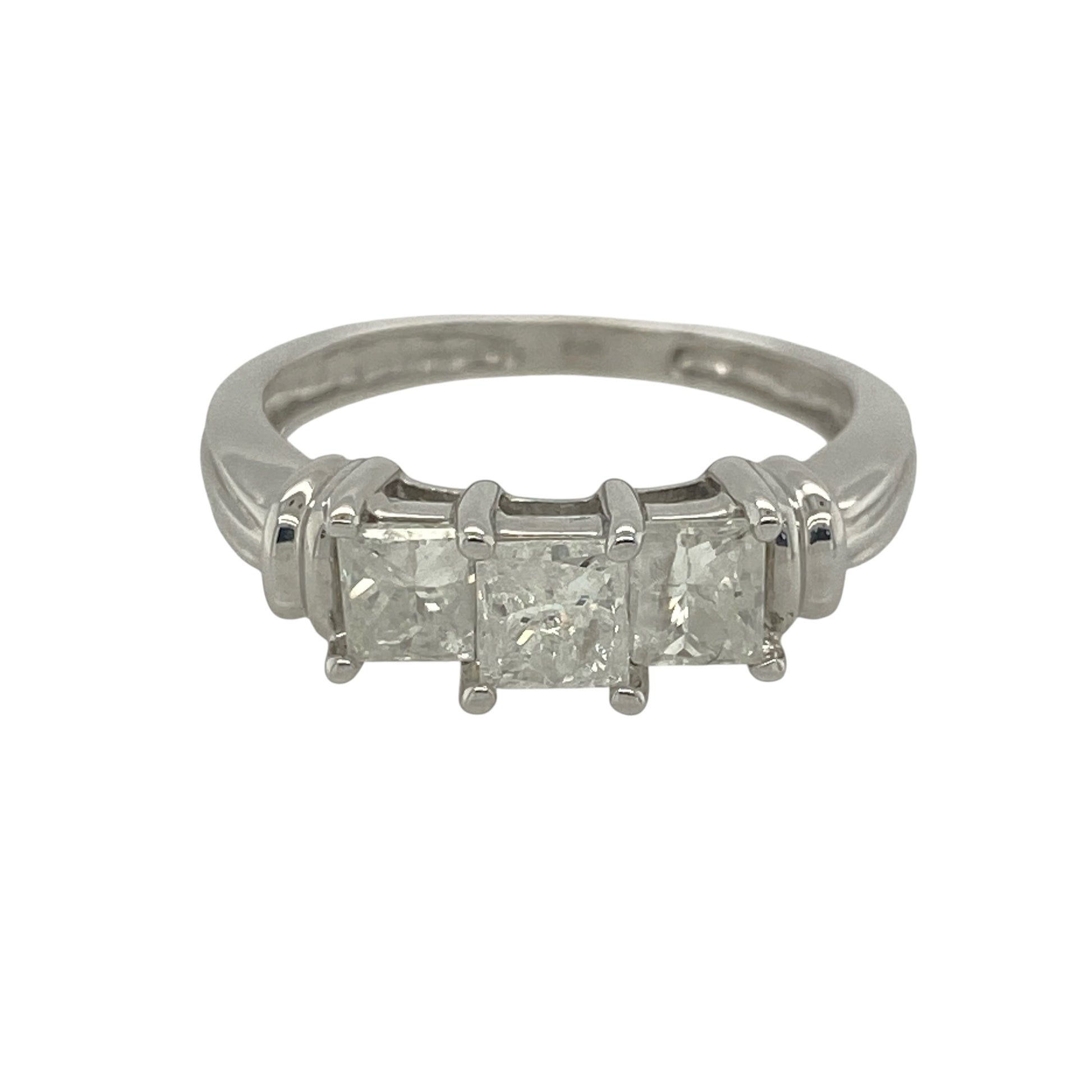 14ct White Gold & Diamond Trilogy Ring