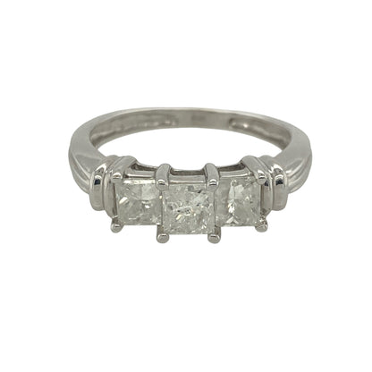 14ct White Gold & Diamond Trilogy Ring