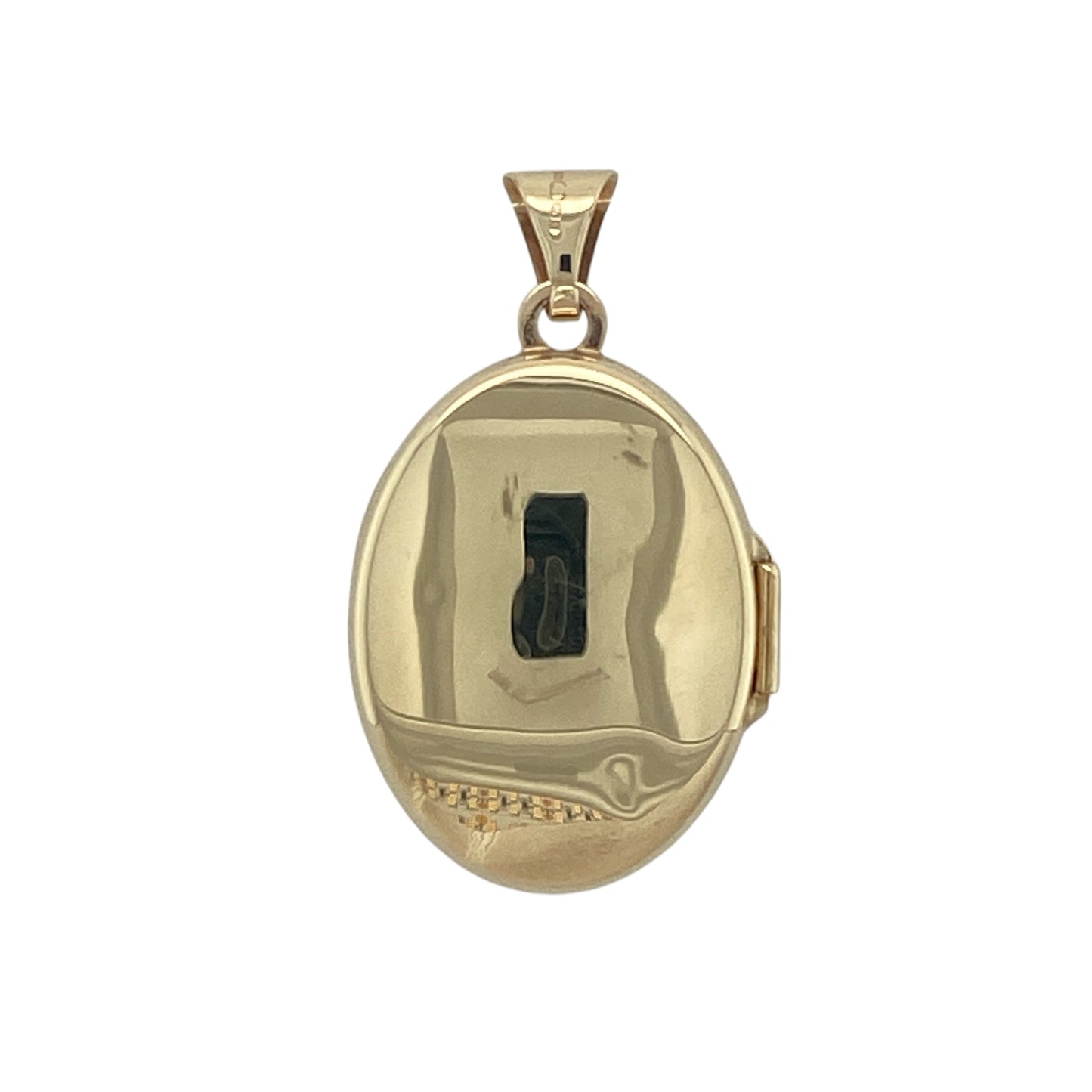 Keep treasured memories close with this pre-owned 9ct yellow gold diamond patterned oval locket. Combining classic sentimental appeal with elegant detailing and a touch of diamond sparkle, this beautiful locket is a timeless addition to any jewellery collection.

Design: The locket features a traditional oval shape enhanced by an attractive patterned finish across the front. A diamond accent adds a subtle touch of brilliance, elevating the design while maintaining its classic and refined character.