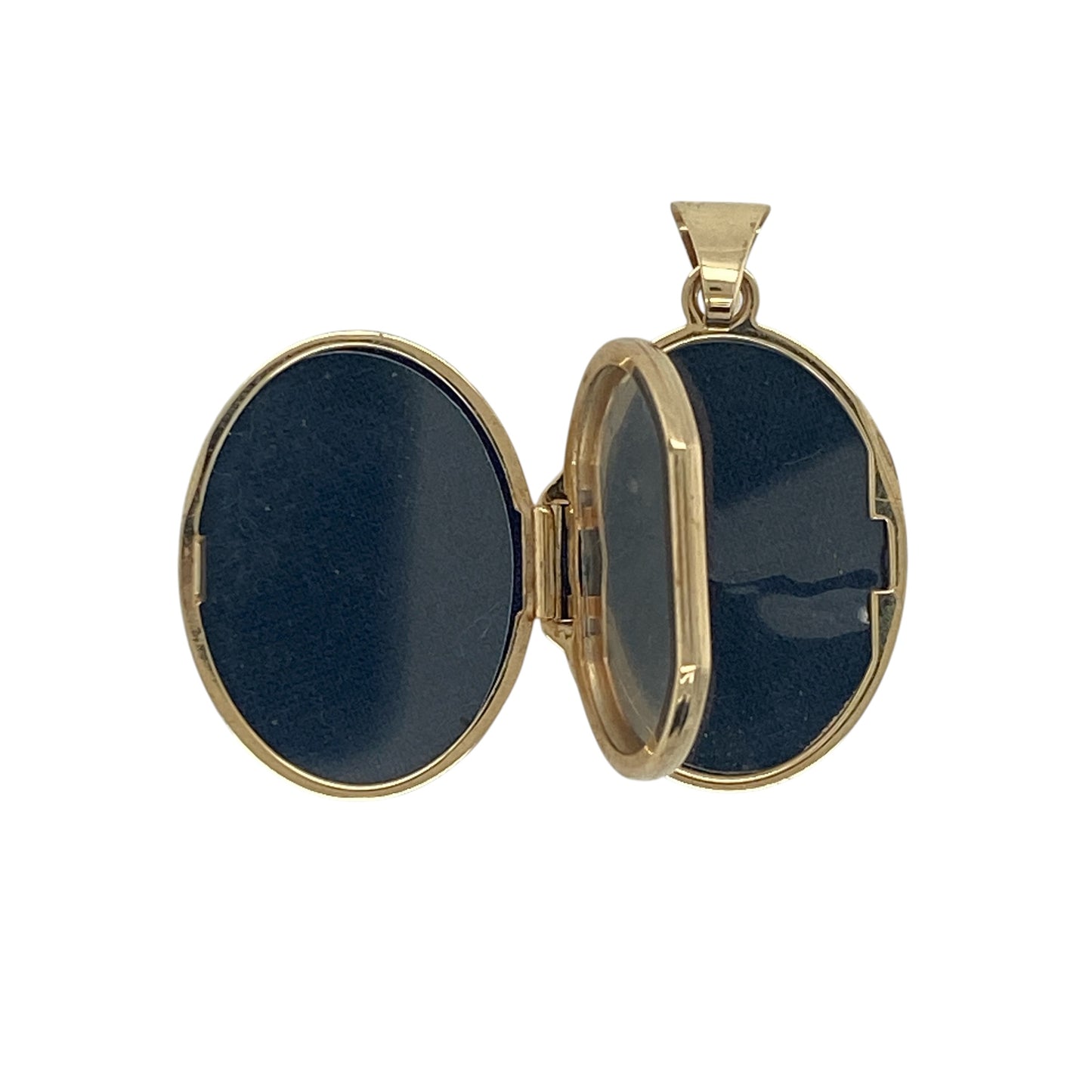 9ct Gold & Diamond Patterned Oval Locket