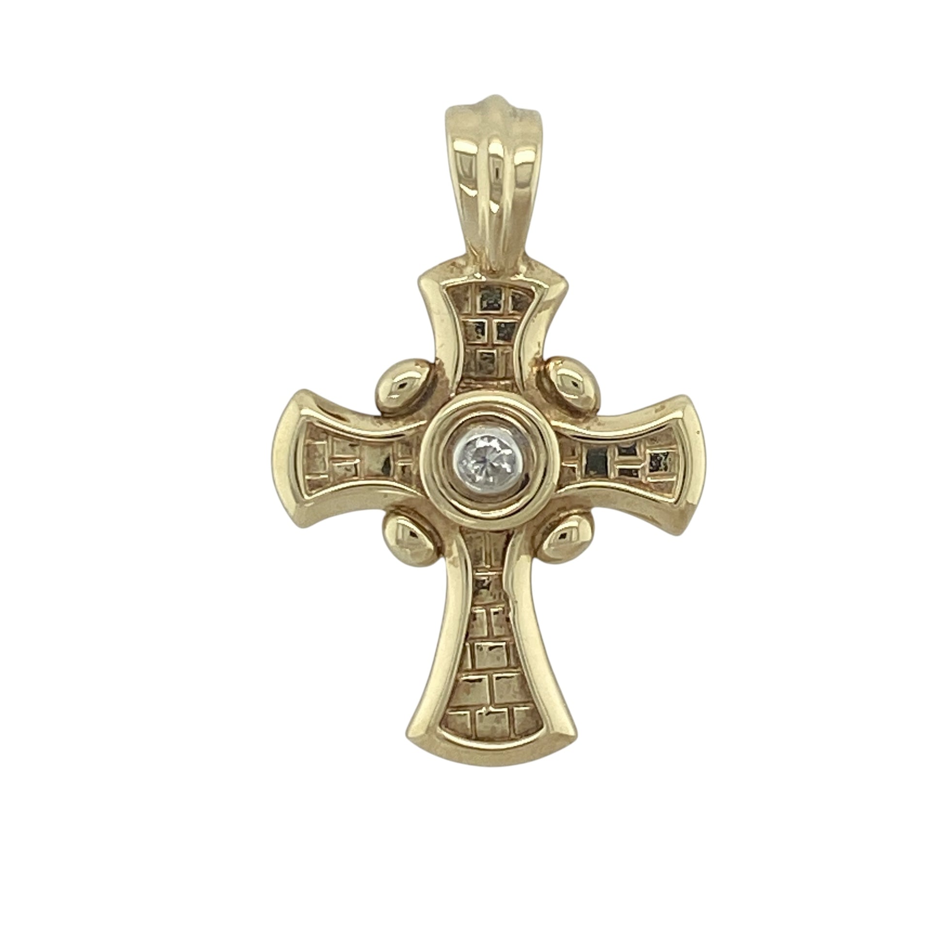 9ct Gold & Diamond Cross Pendant