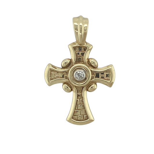 9ct Gold & Diamond Cross Pendant