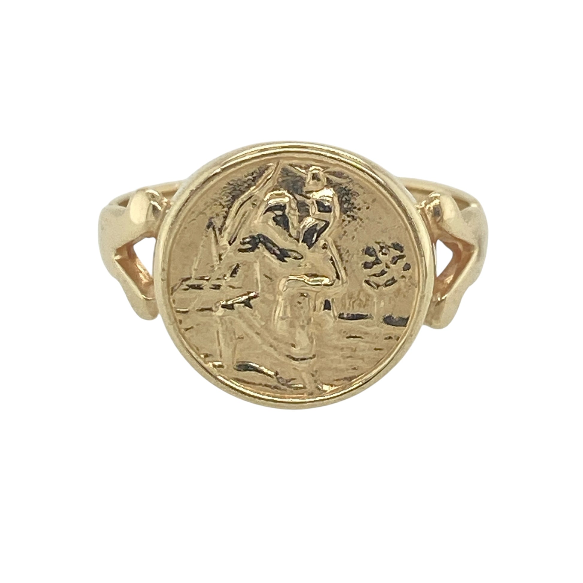 9ct Gold St Christopher Signet Ring