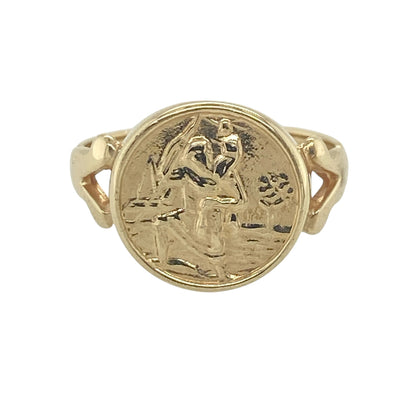 9ct Gold St Christopher Signet Ring