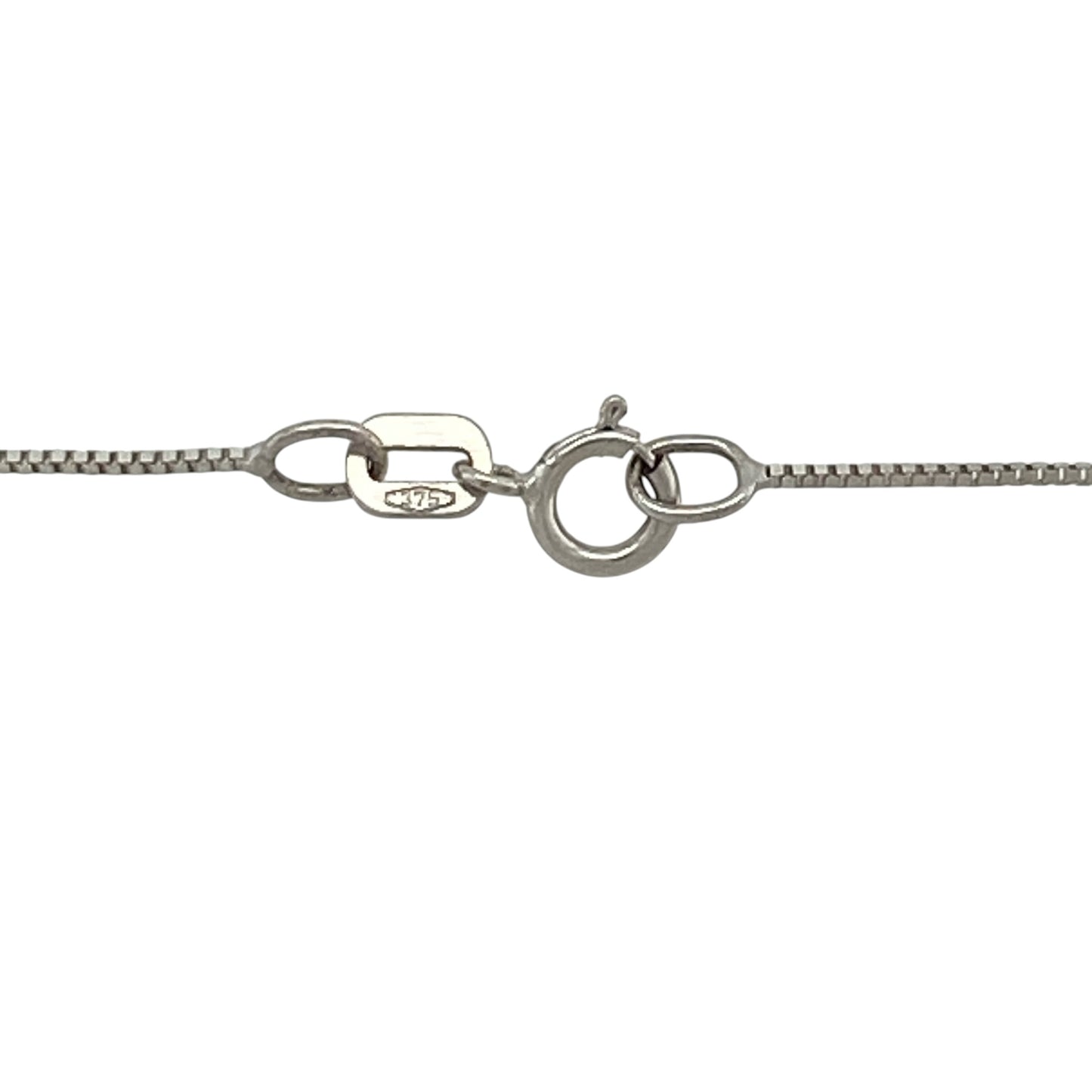 9ct White Gold & Garnet Drop 16" Necklace