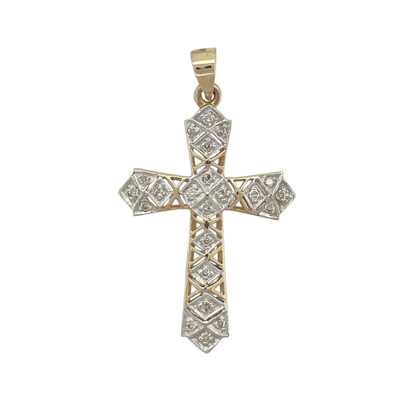 9ct Gold & Diamond Cross Pendant