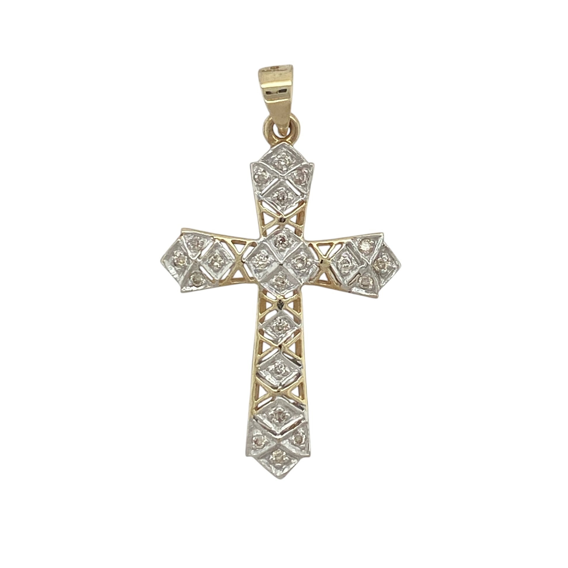 9ct Gold & Diamond Cross Pendant