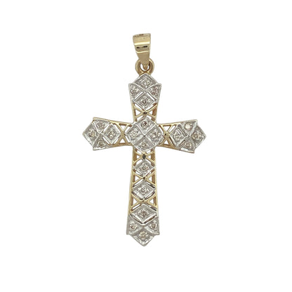 9ct Gold & Diamond Cross Pendant