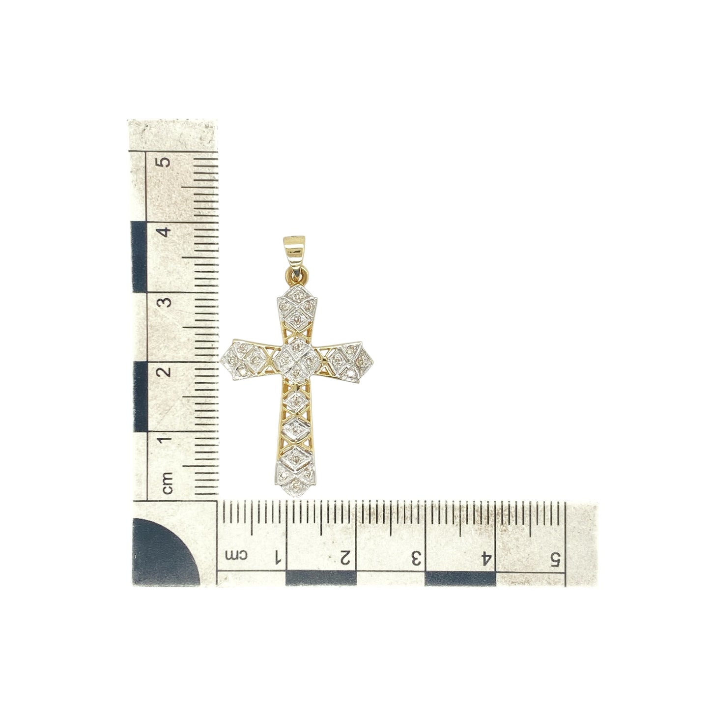 9ct Gold & Diamond Cross Pendant