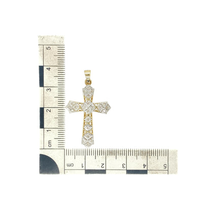9ct Gold & Diamond Cross Pendant