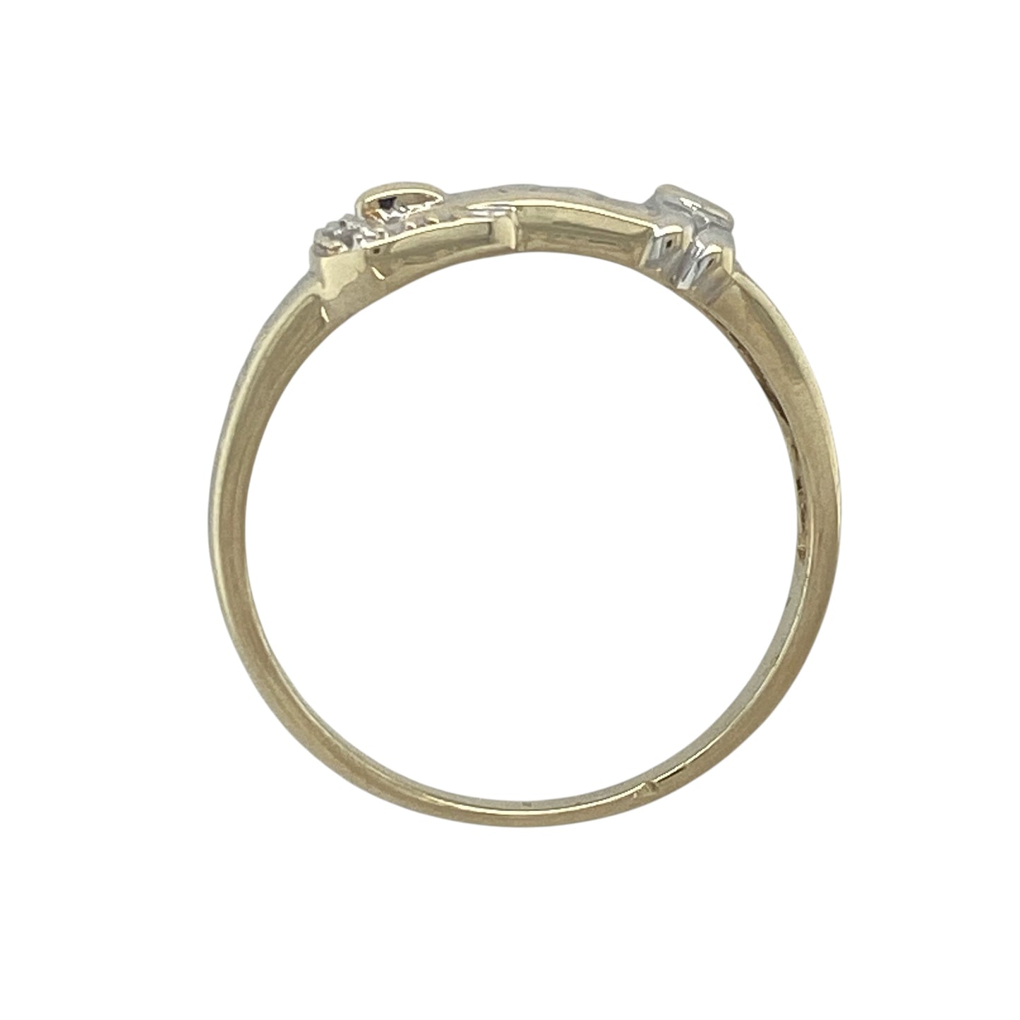 9ct Gold & Diamond Buckle Ring
