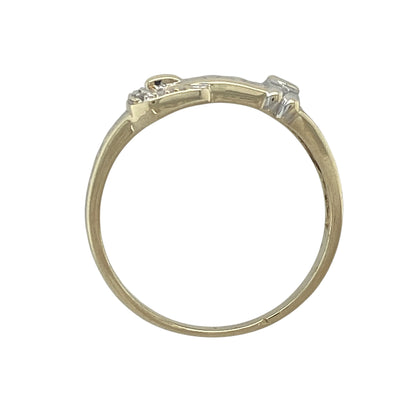 9ct Gold & Diamond Buckle Ring