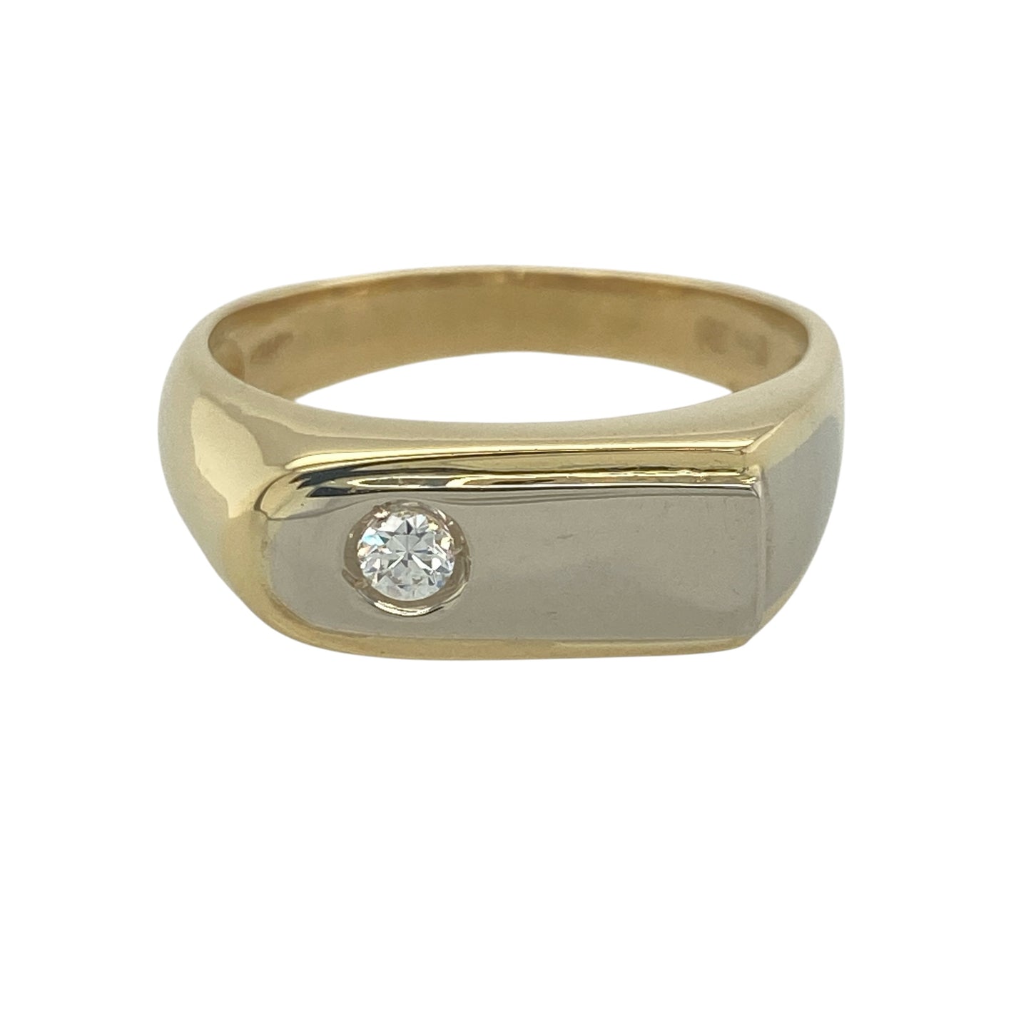 18ct Gold & Cubic Zirconia Signet Ring