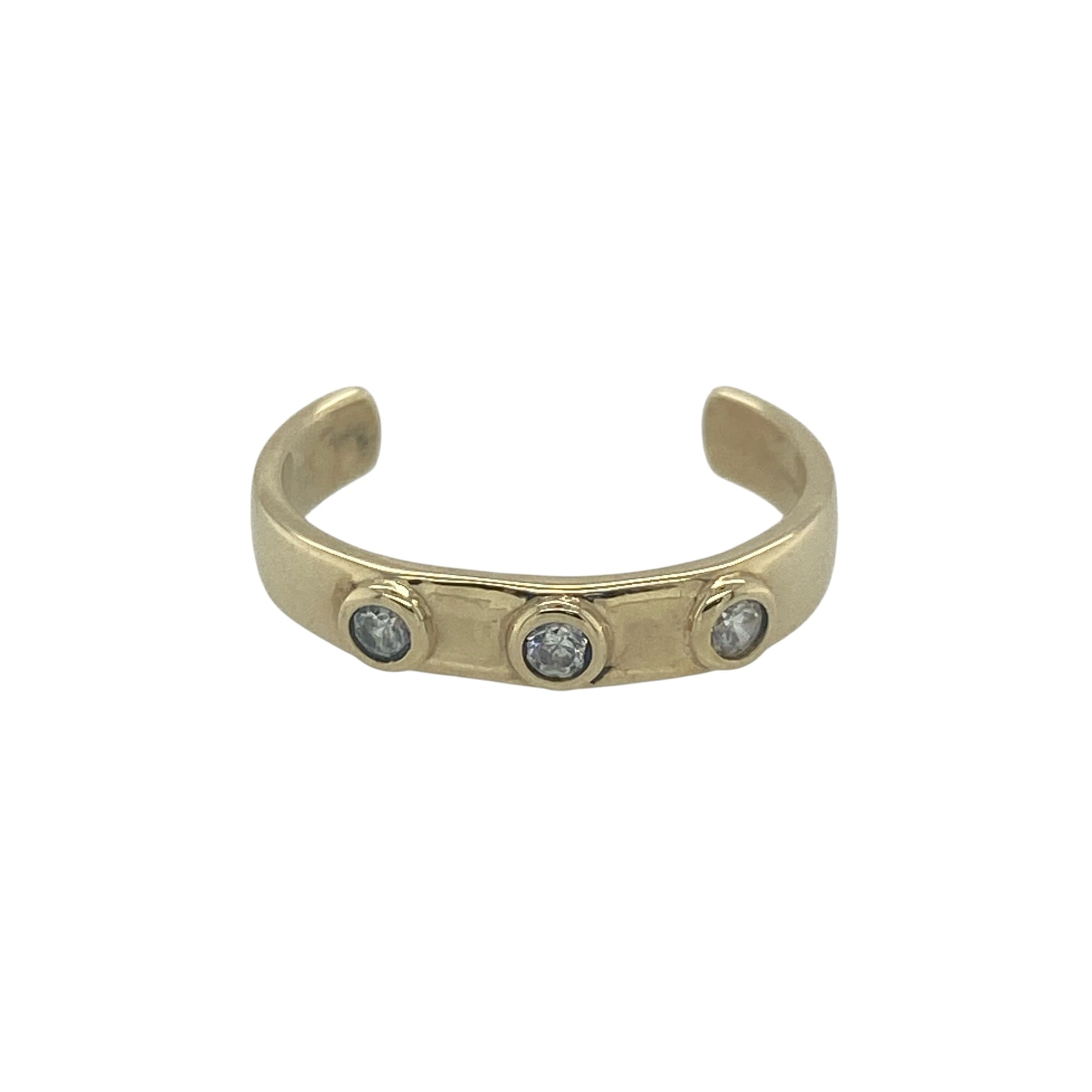9ct Gold & Cubic Zirconia Trilogy Toe Ring