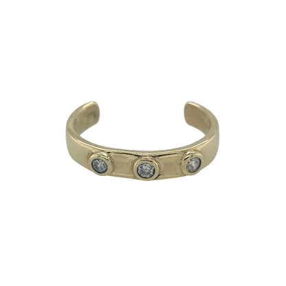 9ct Gold & Cubic Zirconia Trilogy Toe Ring