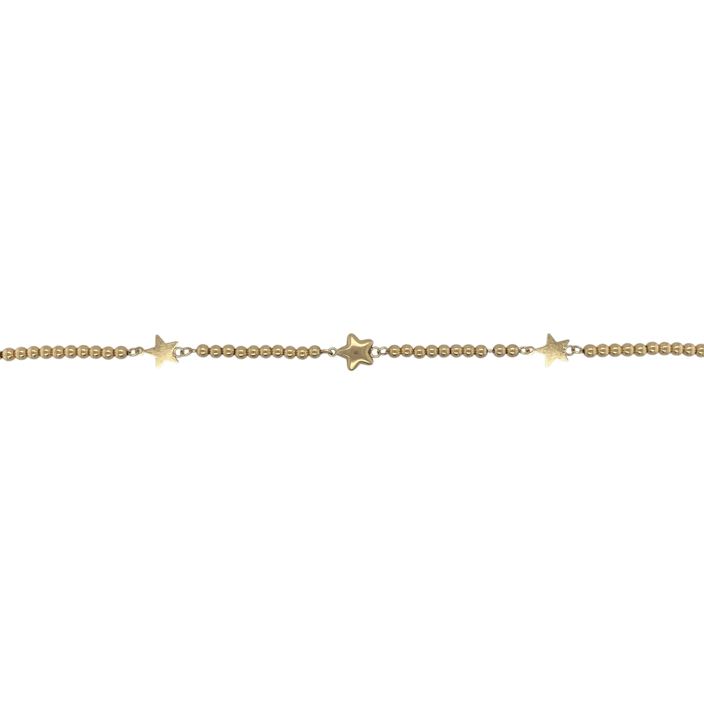 9ct Gold 7" - 8" Ball and Star Bracelet