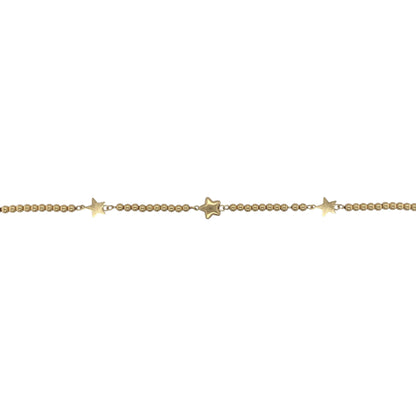 9ct Gold 7" - 8" Ball and Star Bracelet