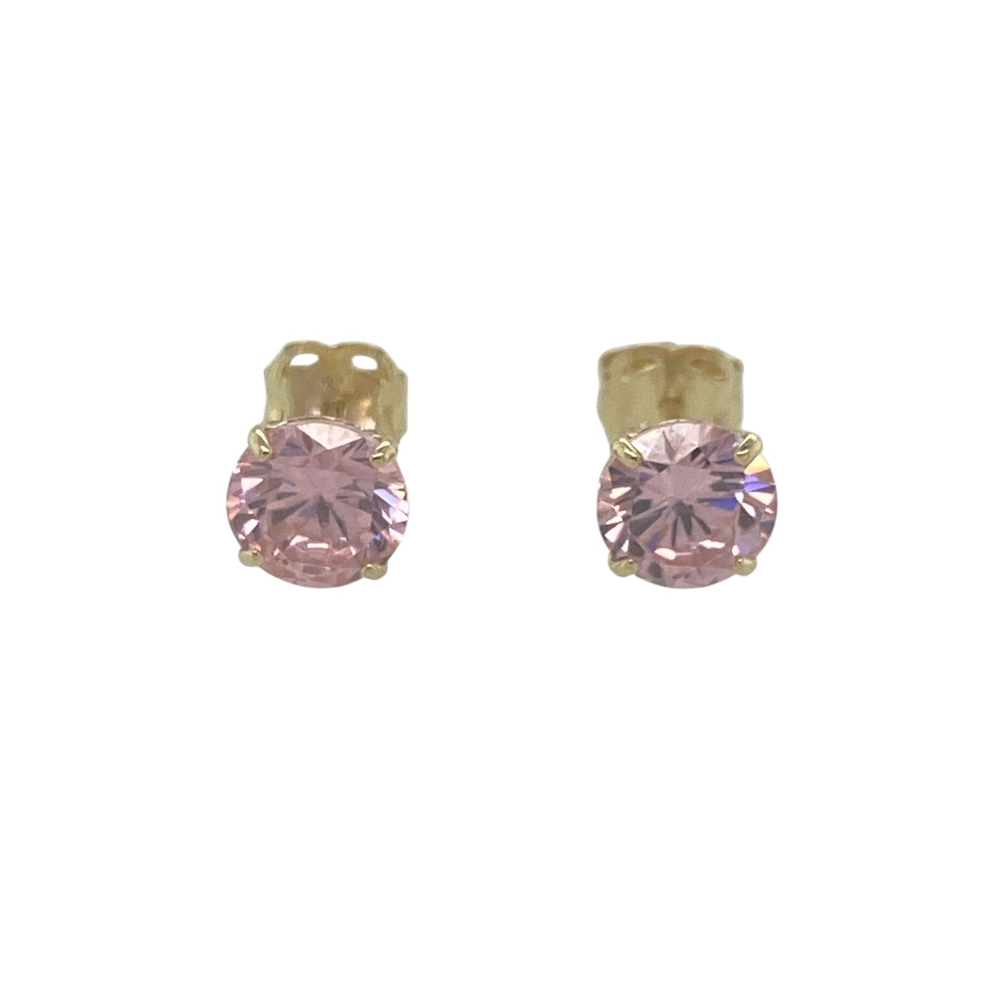 Add a delicate pop of colour to your jewellery collection with these pre-owned 9ct yellow gold and pink stone stud earrings. Combining warm yellow gold with soft pink gemstones, these elegant studs offer timeless style and everyday versatility.

Design: The earrings feature a classic stud design, each set with a round pink stone measuring approximately 5mm in diameter.